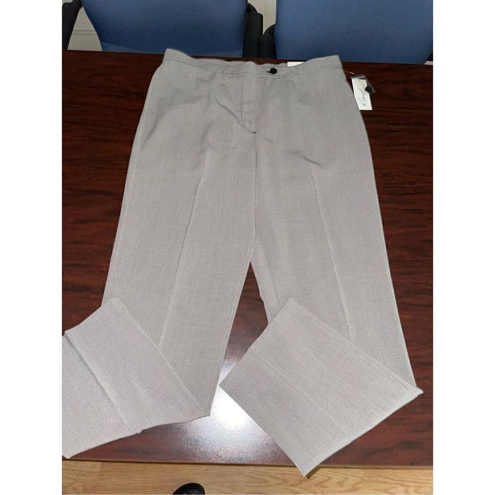 NWT Kim Rogers Black & Brown Houndstooth Average 14 Womens Dress Pants-Straight
